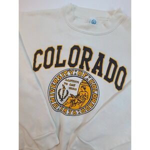 Artex University of‎ Colorado CU Crewneck Sweatshirt Cream M Vintage (late 80s)